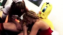 Paige Ashley And Stacey Saran Bang Tweety Bird's Big Boner