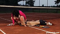 Extreme BBW Pays Facesitting Her Tennis Teacher