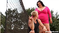 Extreme BBW Pays Facesitting Her Tennis Teacher