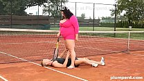 Extreme BBW Pays Facesitting Her Tennis Teacher